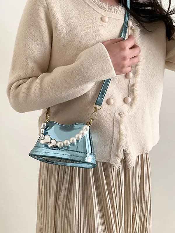 Chains Contrast Color Shiny Bag