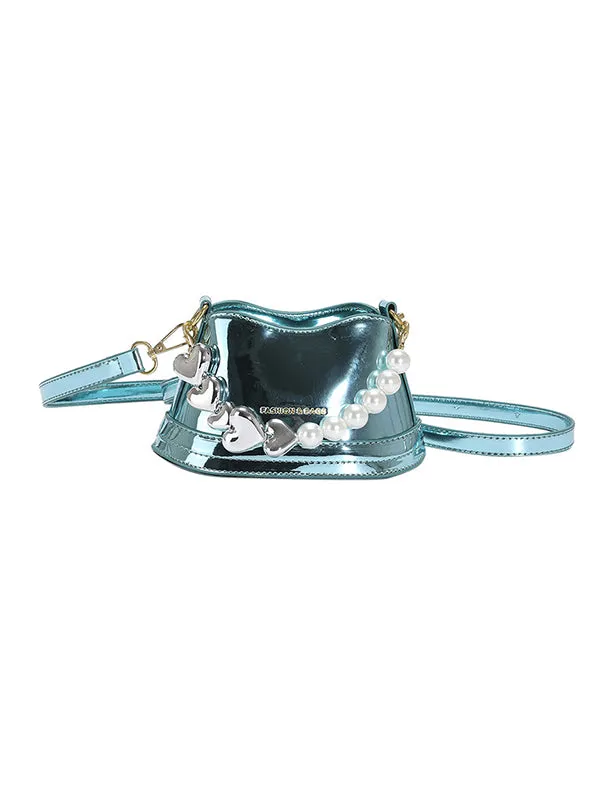 Chains Contrast Color Shiny Bag