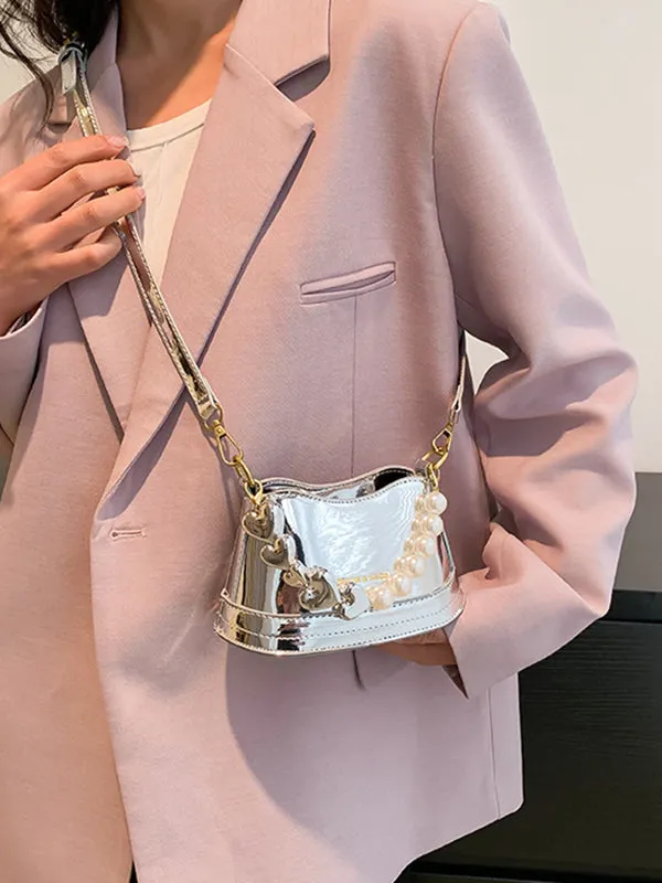 Chains Contrast Color Shiny Bag