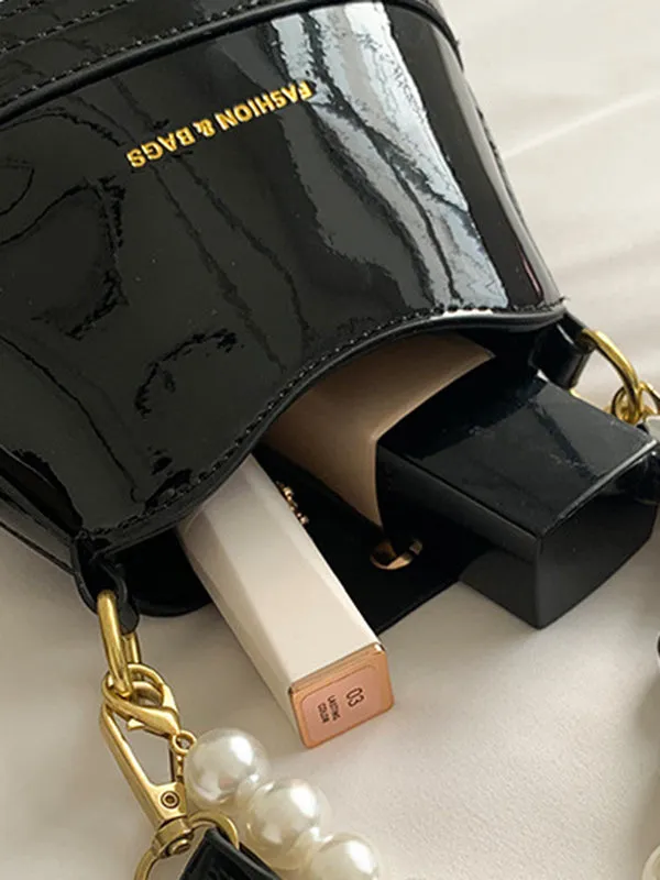 Chains Contrast Color Shiny Bag
