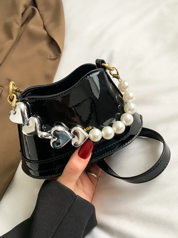 Chains Contrast Color Shiny Bag