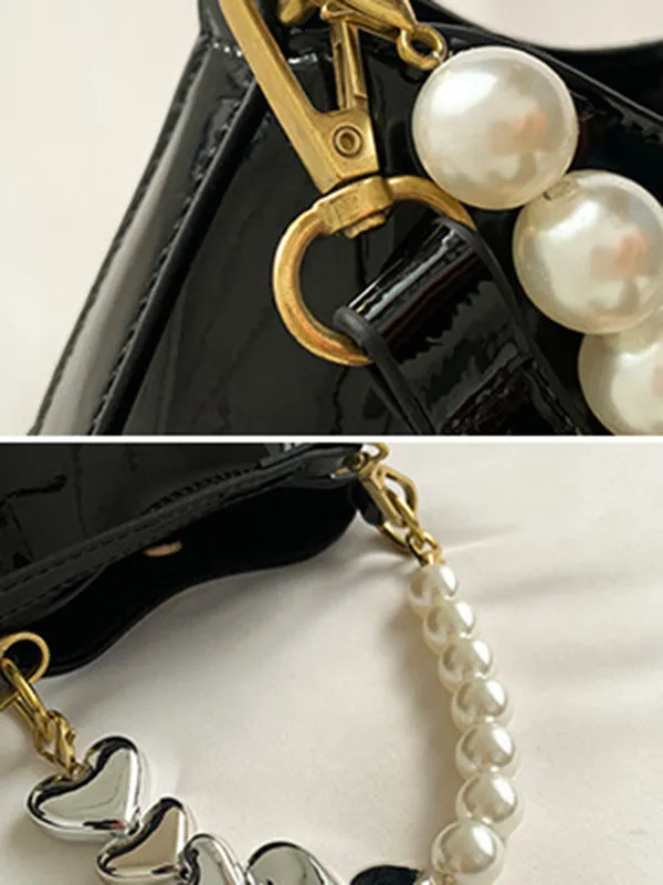 Chains Contrast Color Shiny Bag