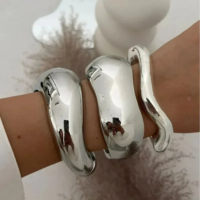 Chic Classic Chunky Geometric Bracelets in 2 Colors 6 Styles