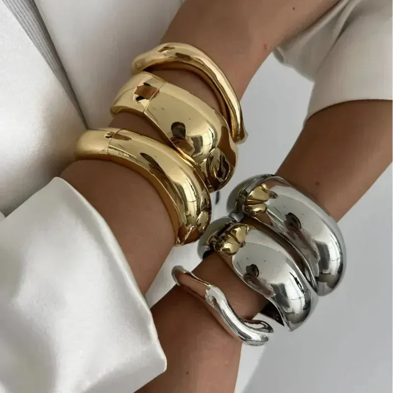Chic Classic Chunky Geometric Bracelets in 2 Colors 6 Styles