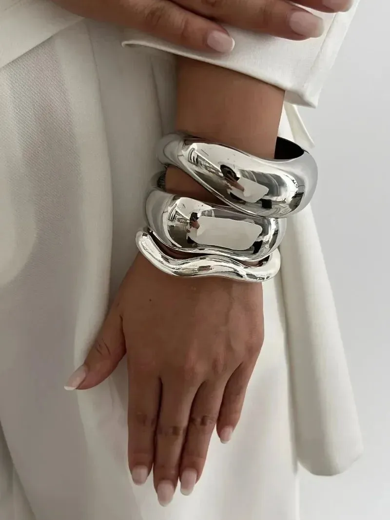 Chic Classic Chunky Geometric Bracelets in 2 Colors 6 Styles