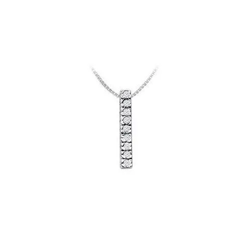 Classic I Initial Diamond Pendant : 14K White Gold - 0.15 CT Diamonds