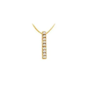 Classic I Initial Diamond Pendant : 14K Yellow Gold - 0.15 CT Diamonds