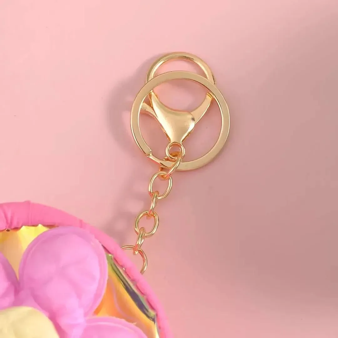 Compact 2 in1 Coinpouch Keychain (Multi Colours)