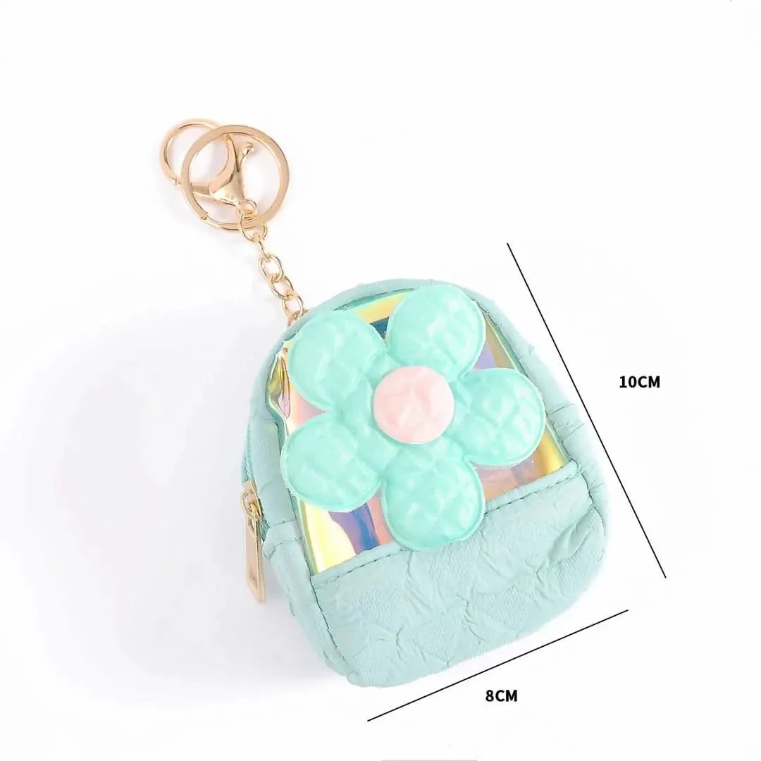 Compact 2 in1 Coinpouch Keychain (Multi Colours)