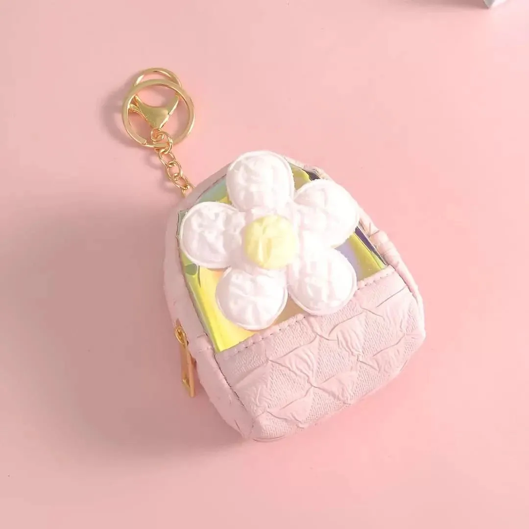 Compact 2 in1 Coinpouch Keychain (Multi Colours)