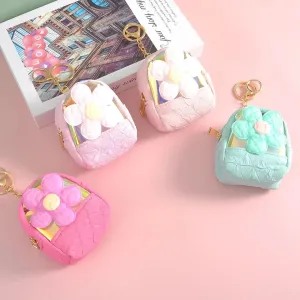 Compact 2 in1 Coinpouch Keychain (Multi Colours)
