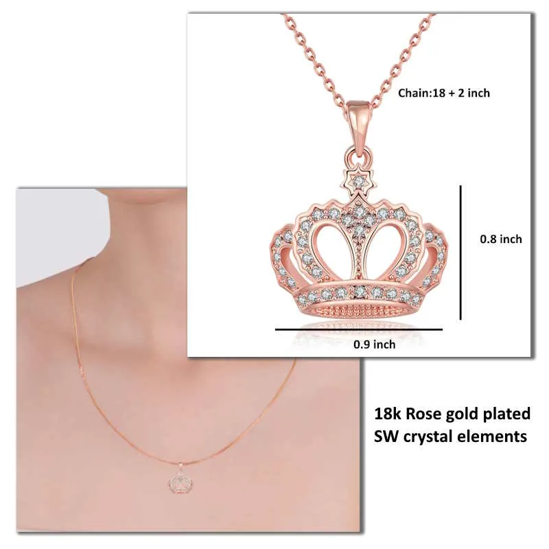 Crown Necklace - Rose Gold