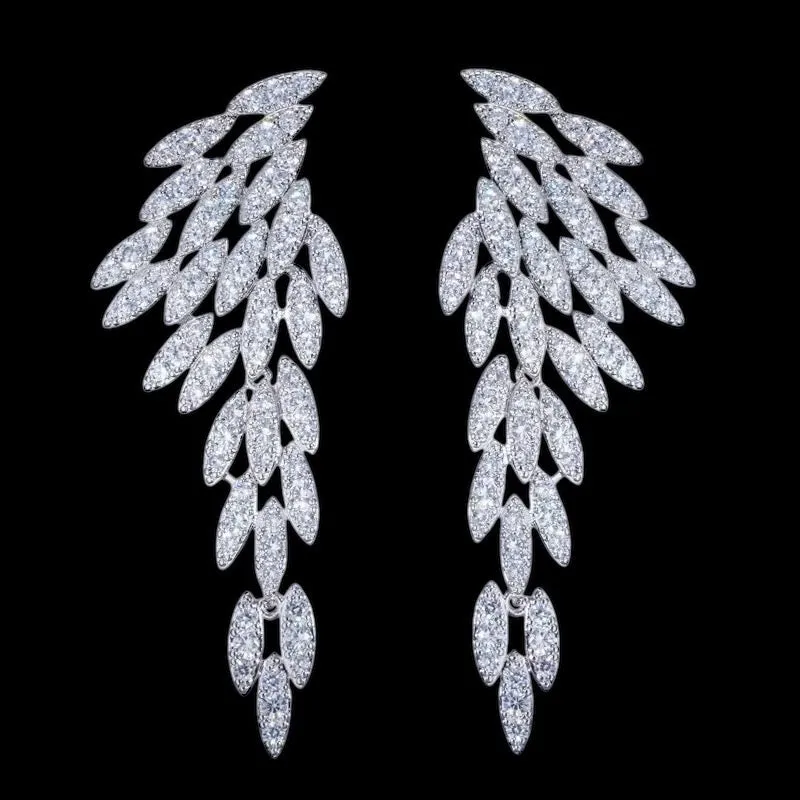 Crystal Drop Earrings, Chandelier Earrings, CZ Crystals 9993