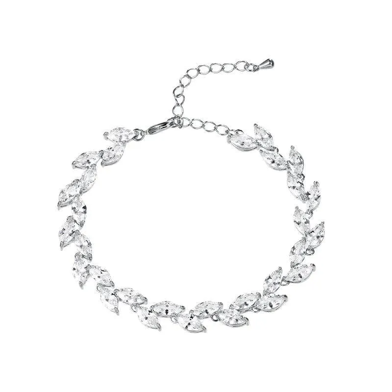 Crystal Wedding Bracelet, Gold or Silver, 7268-7271