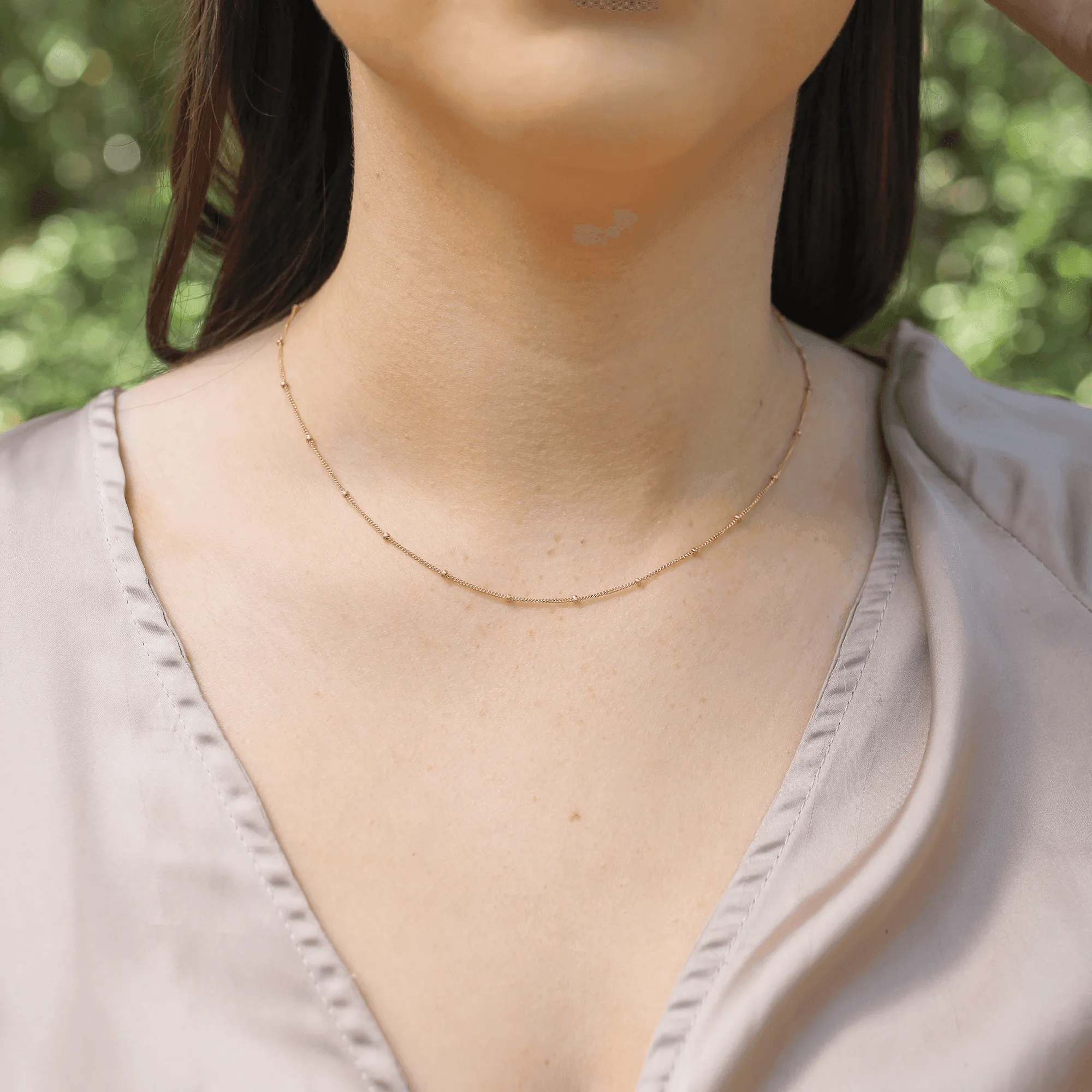 Custom Simple Plain or Satellite Fine Chain Necklace