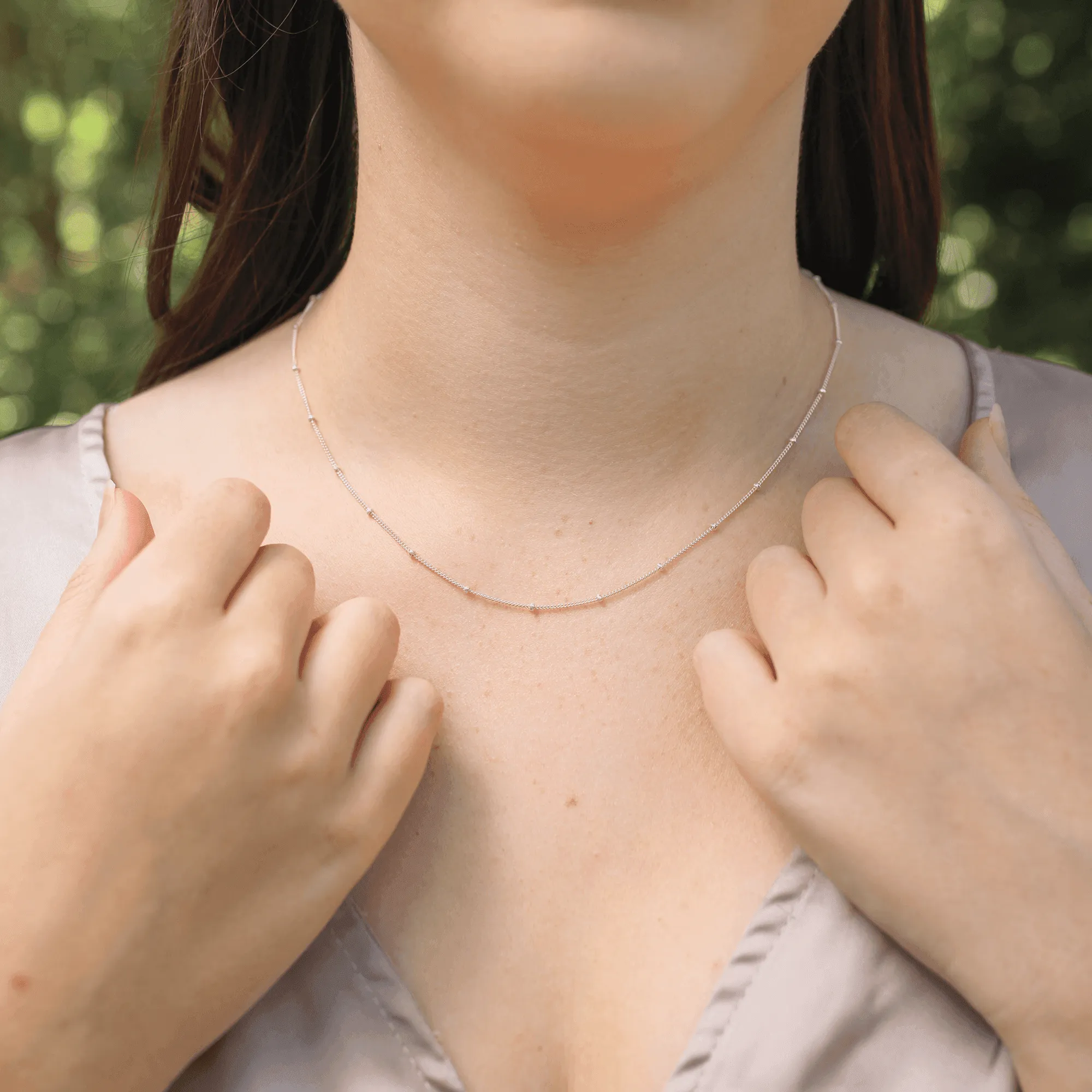 Custom Simple Plain or Satellite Fine Chain Necklace