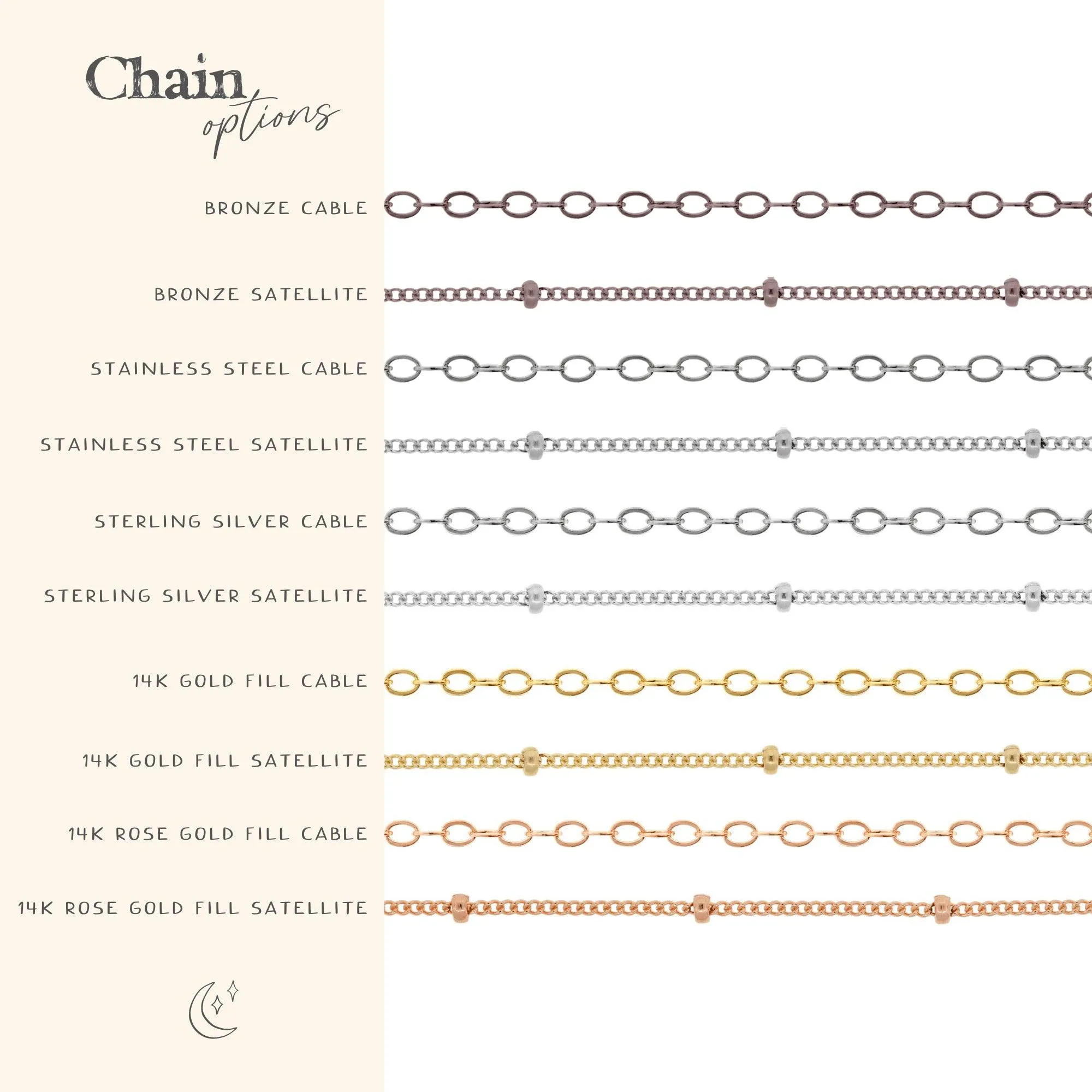 Custom Simple Plain or Satellite Fine Chain Necklace