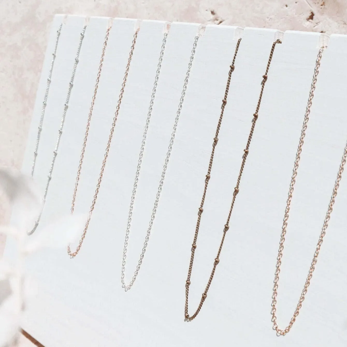 Custom Simple Plain or Satellite Fine Chain Necklace
