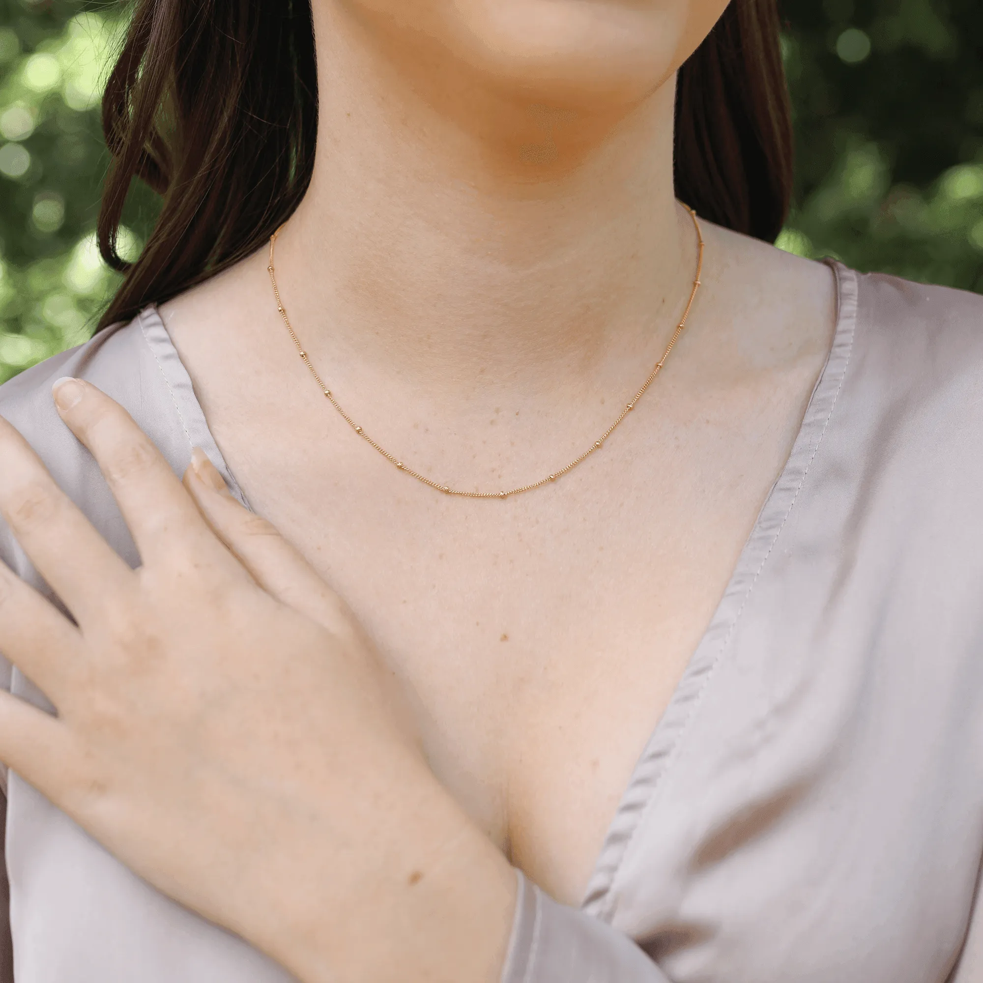 Custom Simple Plain or Satellite Fine Chain Necklace