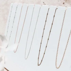 Custom Simple Plain or Satellite Fine Chain Necklace