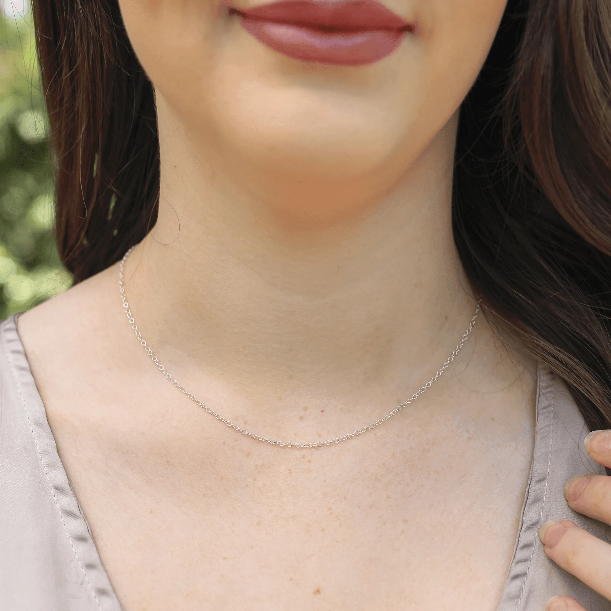 Custom Simple Plain or Satellite Fine Chain Necklace
