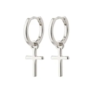DAISY cross hoops silver-plated