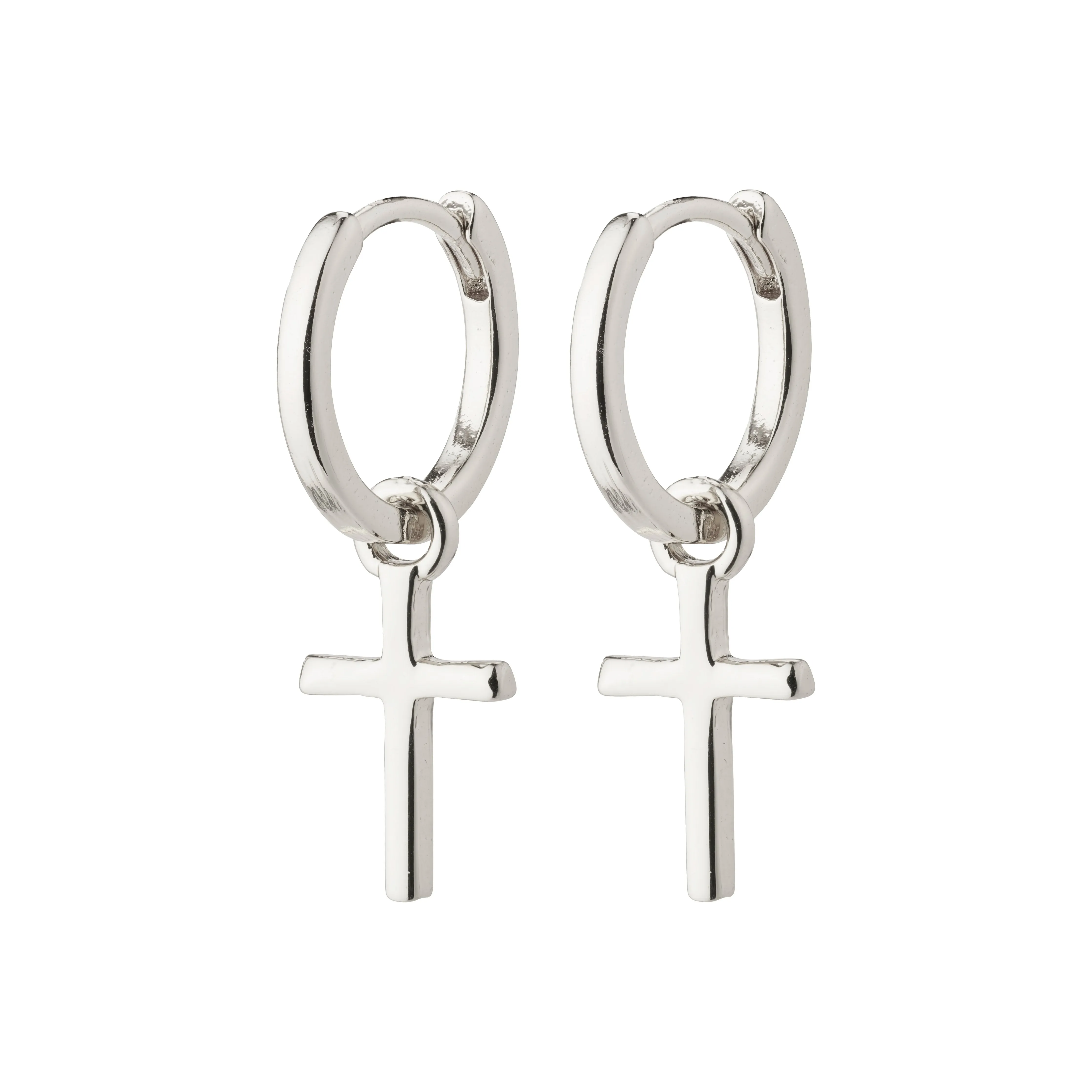DAISY cross hoops silver-plated