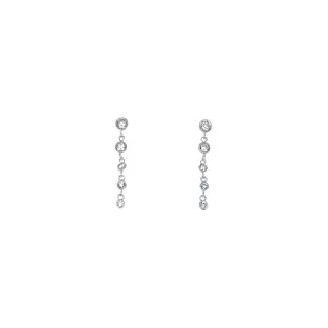 Drop Stud Earrings with Cubic Zirconia in Sterling Silver