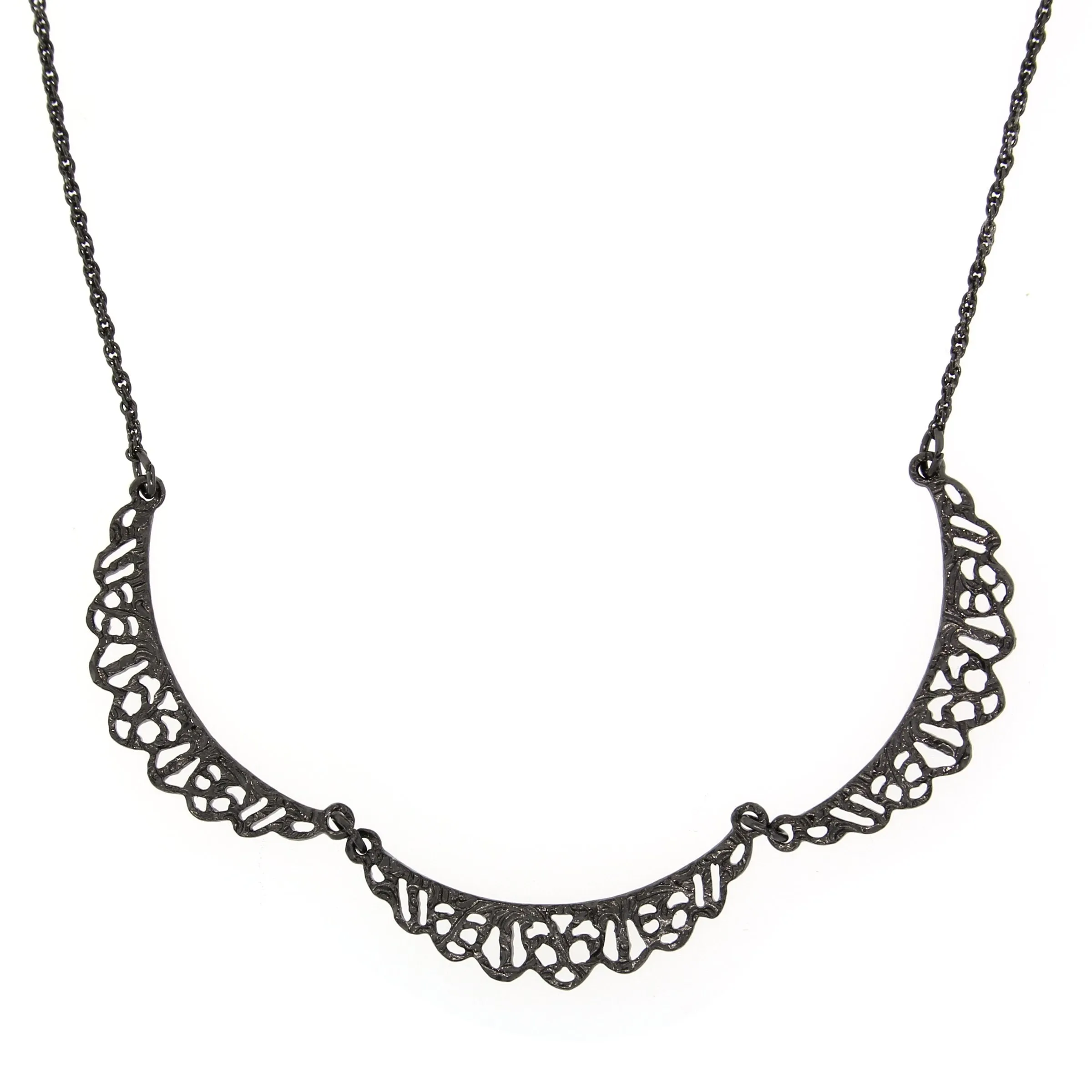 EDWARDIAN INSPIRED BELLE EPOCH HEMATITE COLLAR NECKLACE DOWNTON ABBEY - 17578