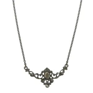 Elegant Black Toned Belle Epoch Hematite Necklace from Downton Abbey Collection -17580
