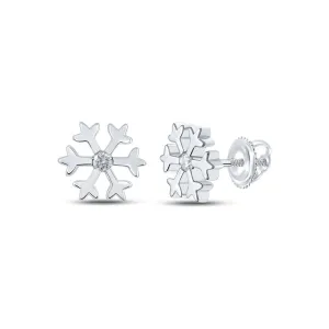 Exquisite Diamond Snowflake Earrings in 10kt White Gold