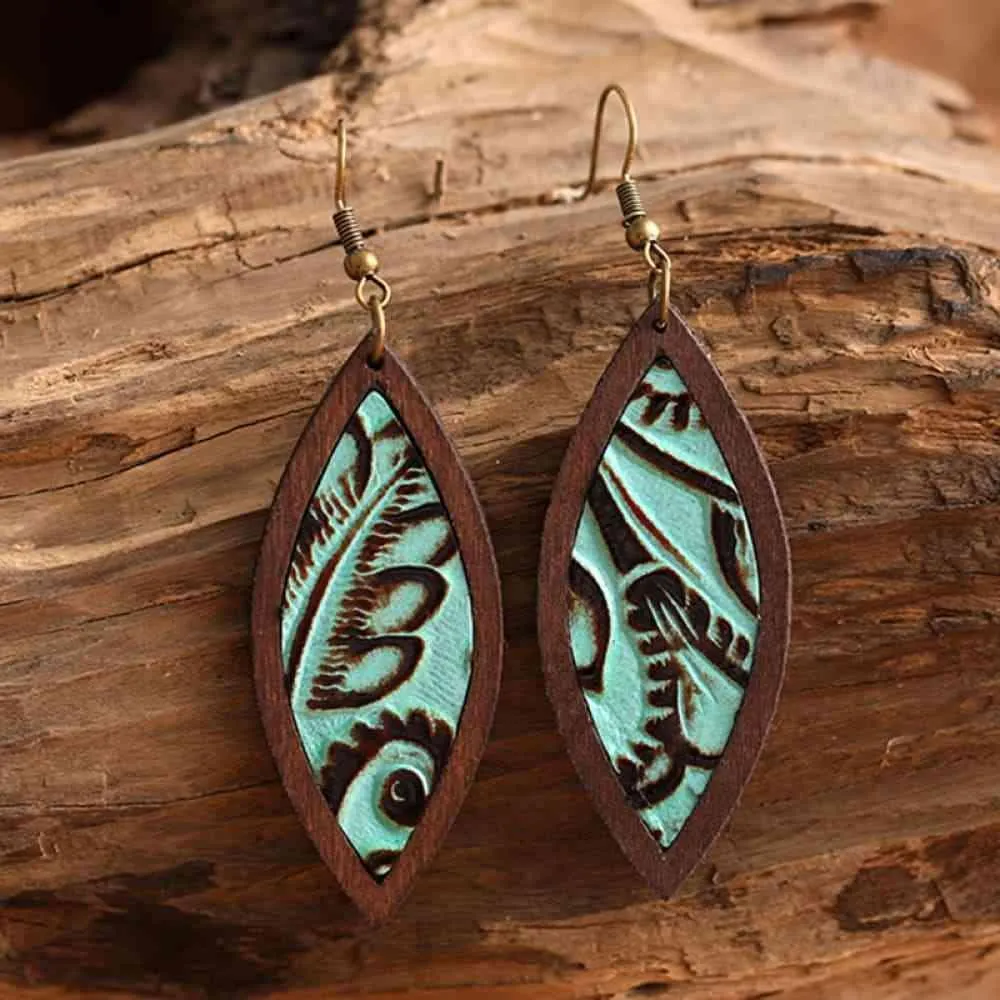 Exquisite Geometrical Shape Wooden Dangle Earrings