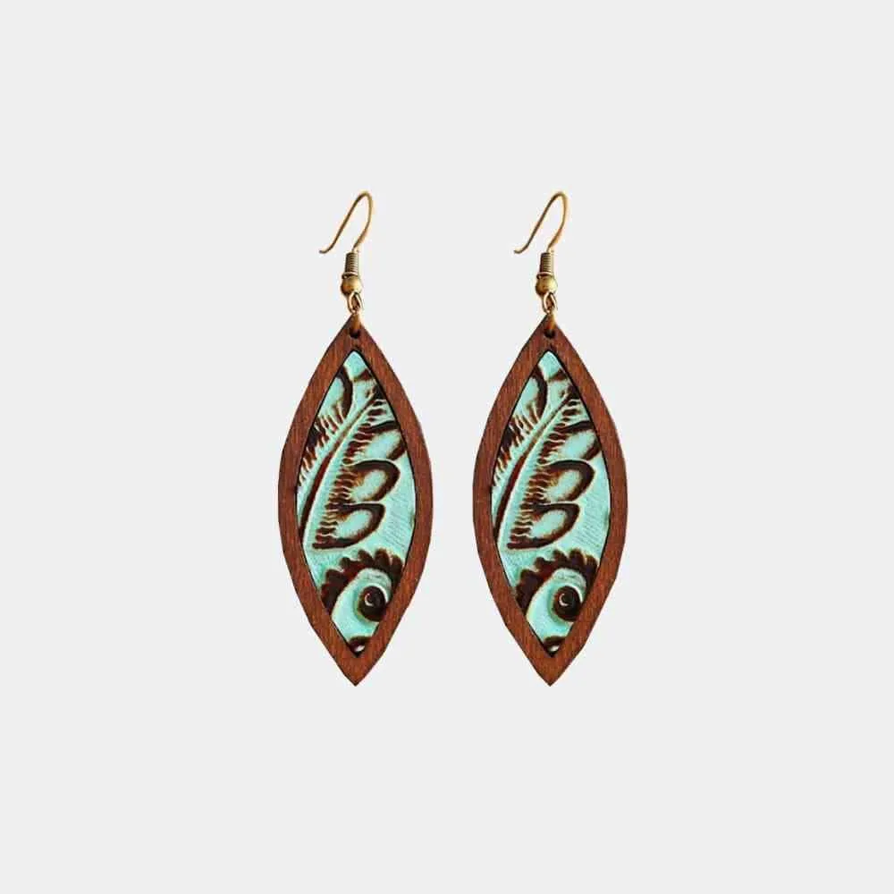 Exquisite Geometrical Shape Wooden Dangle Earrings