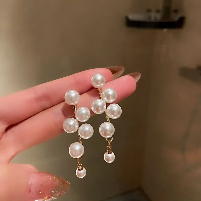 Exquisite Pearl Tassel Drop Earrings Collection