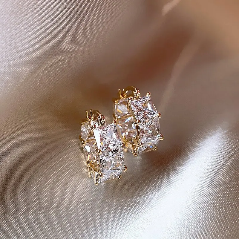 Exquisite Rhinestone Mini Hoop Earrings