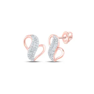 Exquisite Rose Gold Baguette Diamond Earrings - A Mesmerizing Display of Brilliance