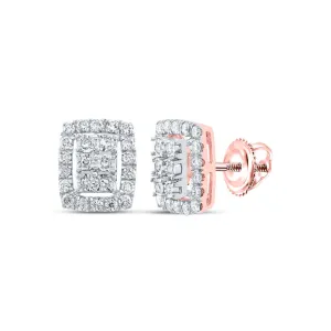 Exquisite Rose Gold Diamond Cluster Earrings: Captivating Brilliance and Timeless Elegance