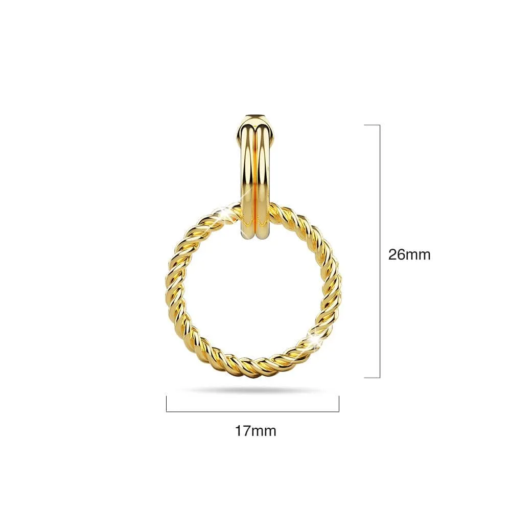 Exquisite Round Gold Drop Earrings