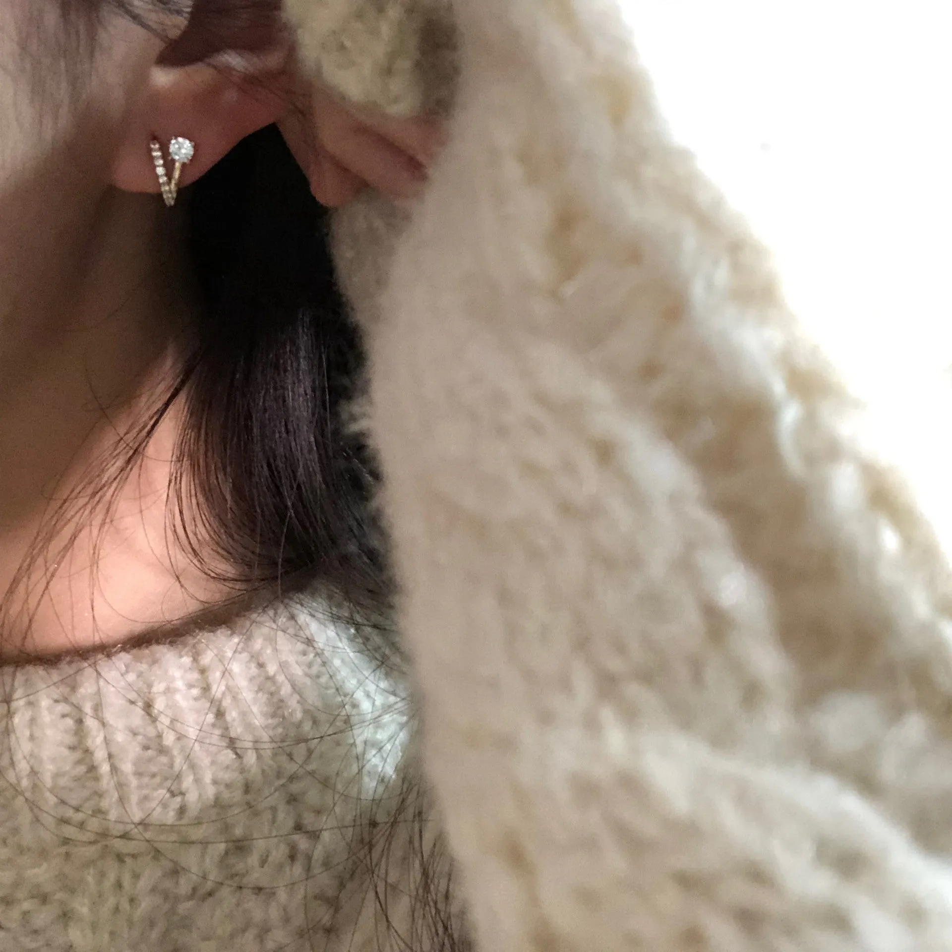 Exquisite  Silver Diamond Earring