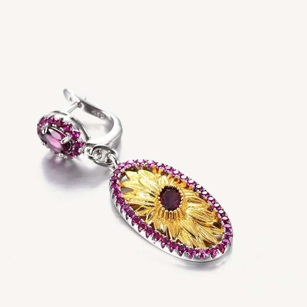 Exquisite Sunflower Long Earrings