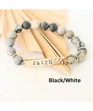 Faith Stone Stretch Bracelet