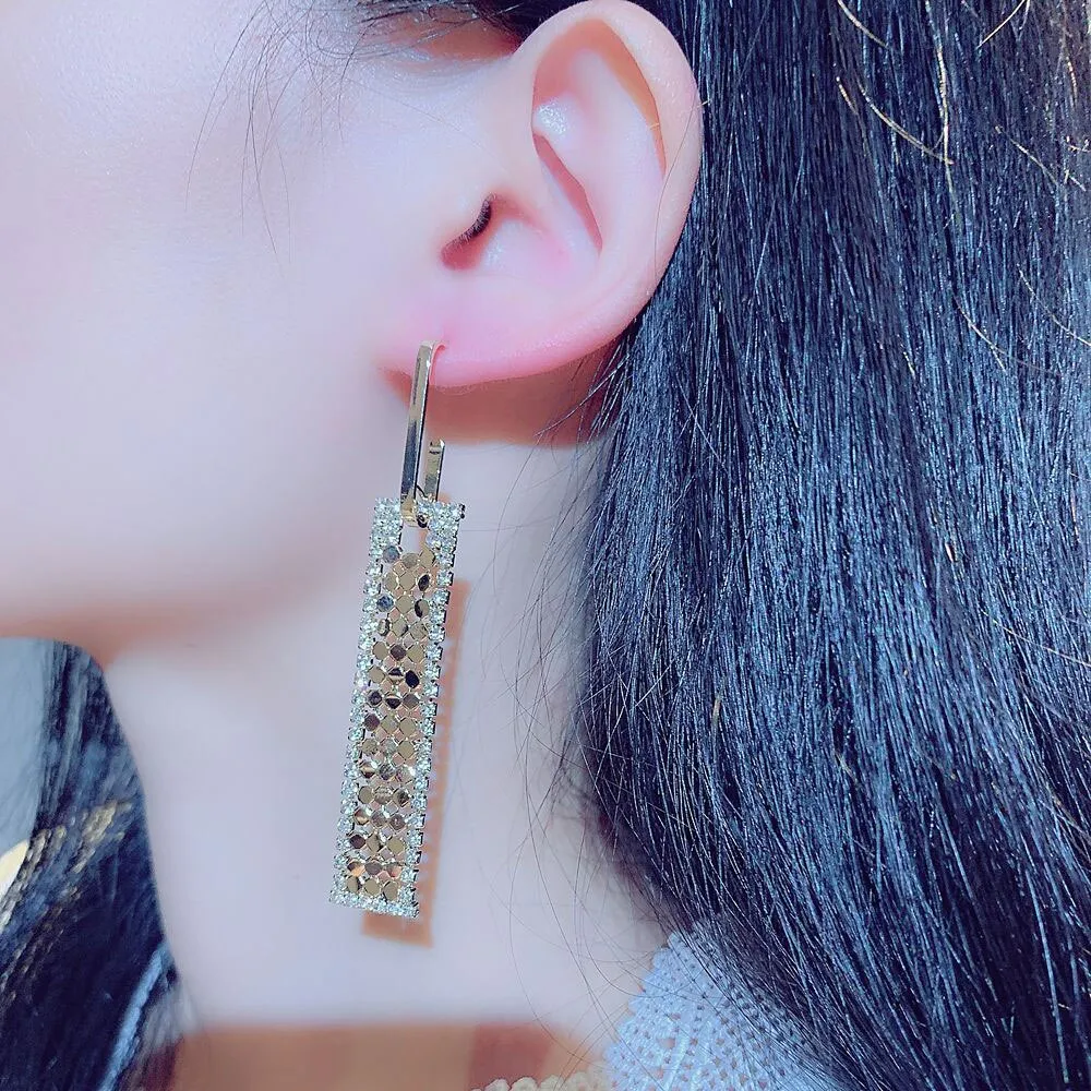 Fashion Shine Geometry Earrings Exquisite Temperament Earrings