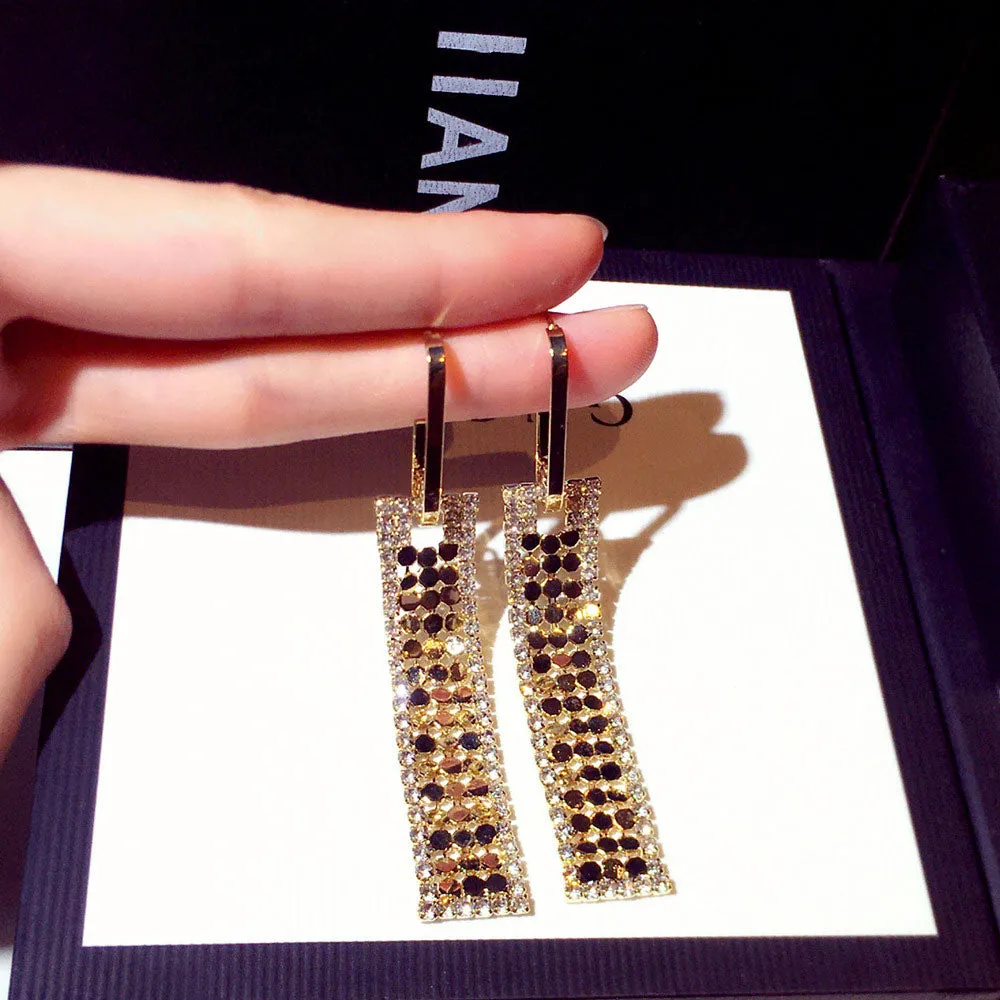 Fashion Shine Geometry Earrings Exquisite Temperament Earrings