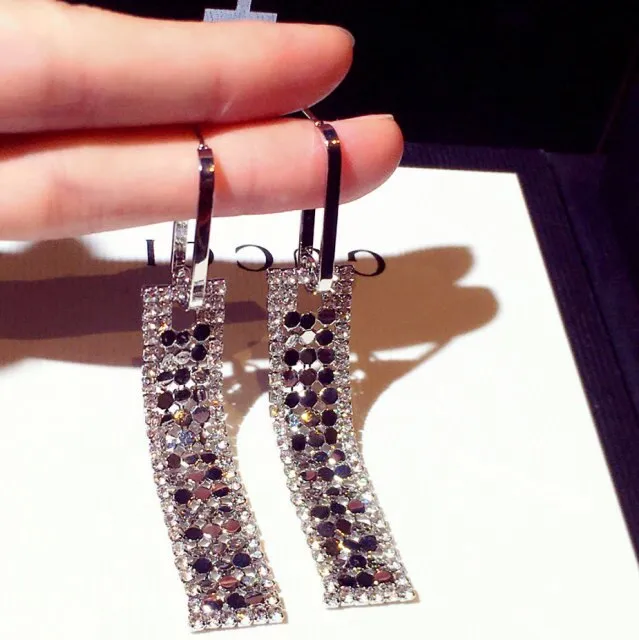 Fashion Shine Geometry Earrings Exquisite Temperament Earrings