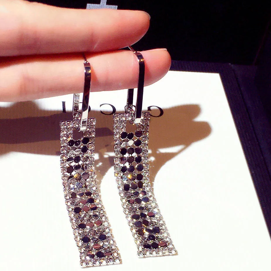 Fashion Shine Geometry Earrings Exquisite Temperament Earrings