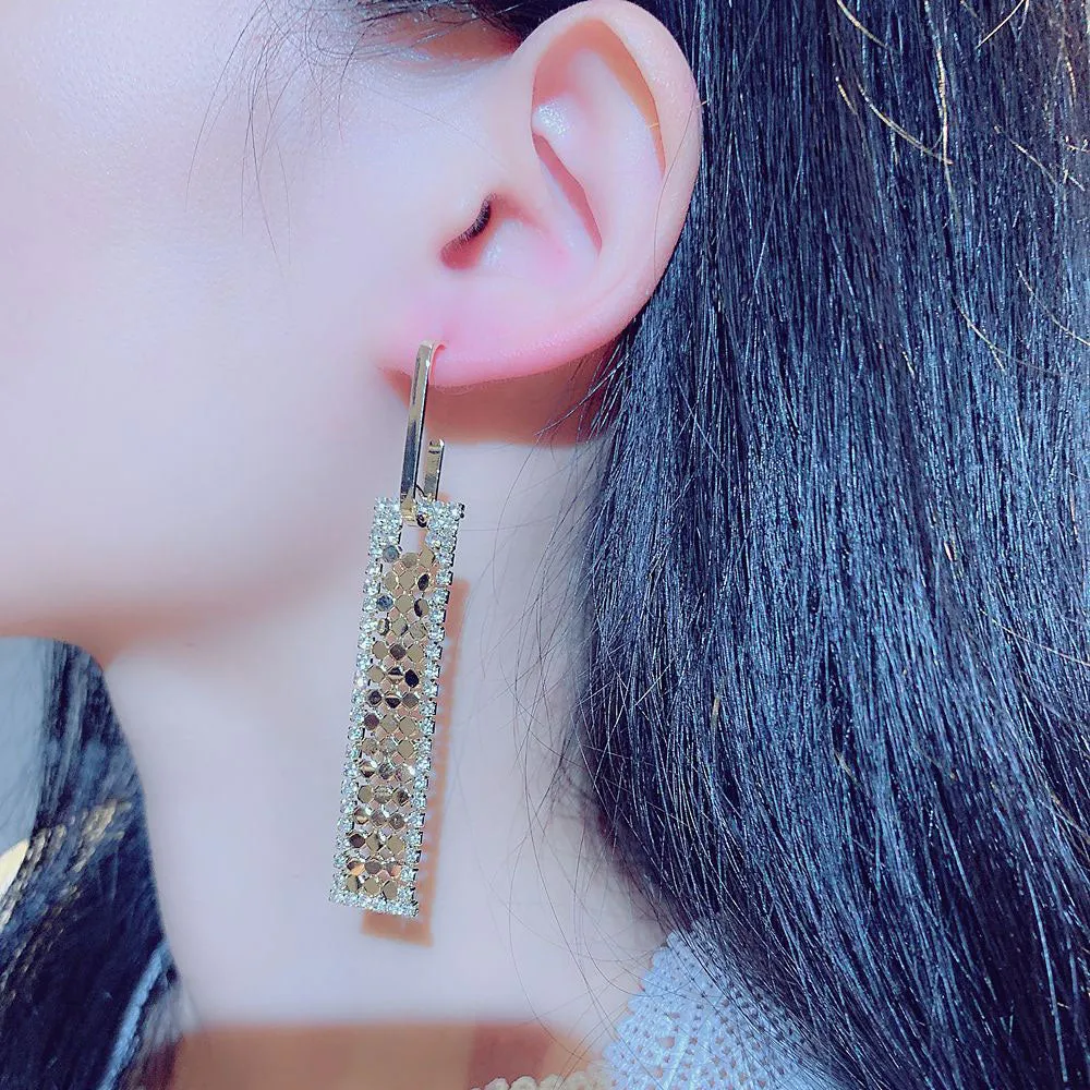 Fashion Shine Geometry Earrings Exquisite Temperament Earrings