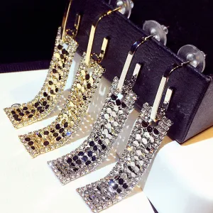 Fashion Shine Geometry Earrings Exquisite Temperament Earrings