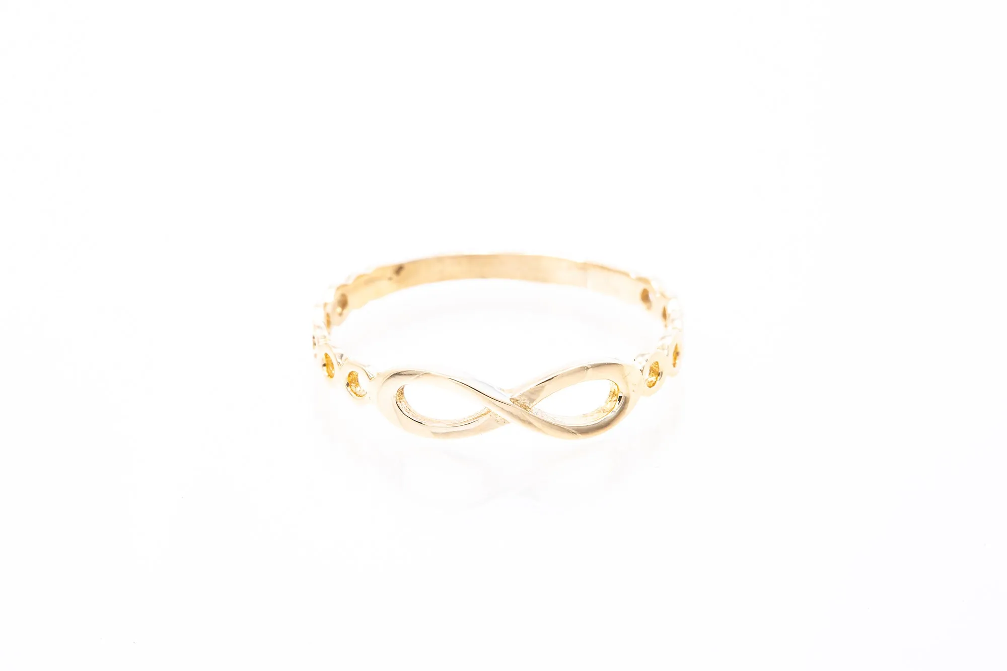 Fashionable Infinity Design Ring Solid 14k 585 Yellow Gold Size 8