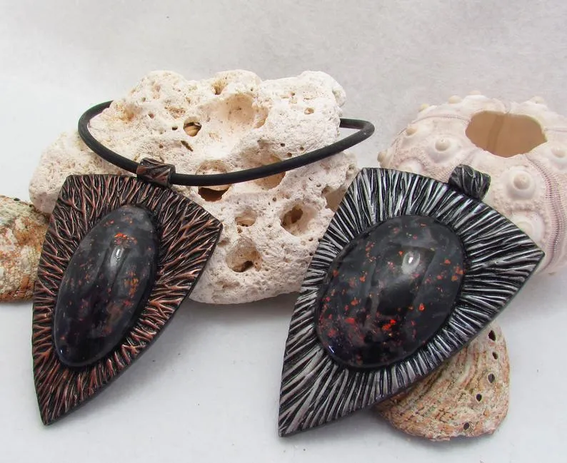 Faux Black Opal Polymer Clay Pendant Video Tutorial