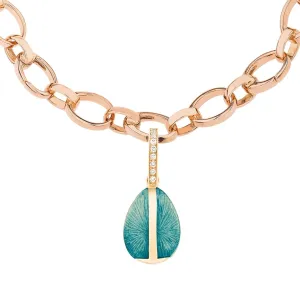 FH18ct Yellow Gold Diamond Turquoise Enamel Charm D